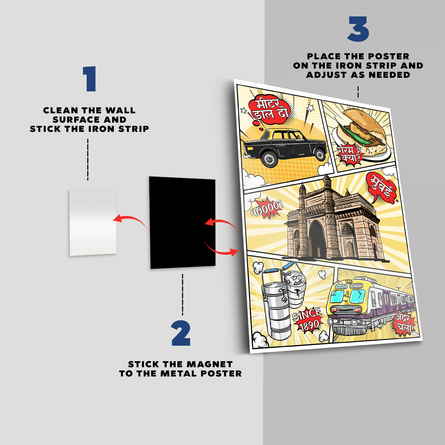 Mumbai Chronicles: Comic Print Metal Poster - Covert