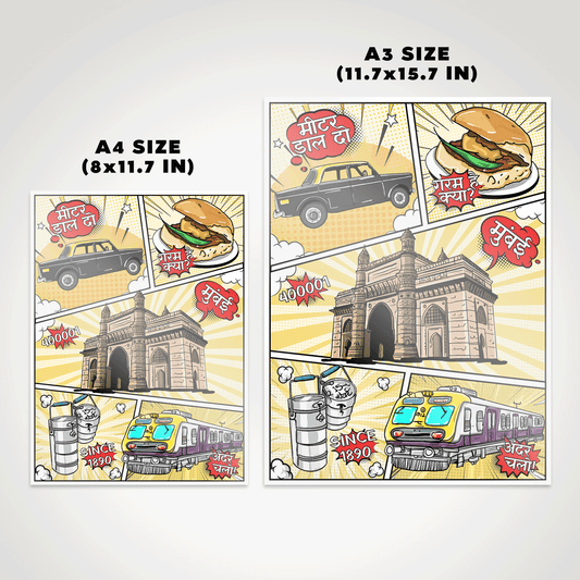 Mumbai Chronicles: Comic Print Metal Poster - Covert