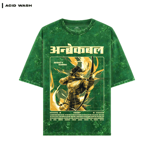 Karna: The Unbroken Warrior Oversized T-shirt (Acid Wash) Covert