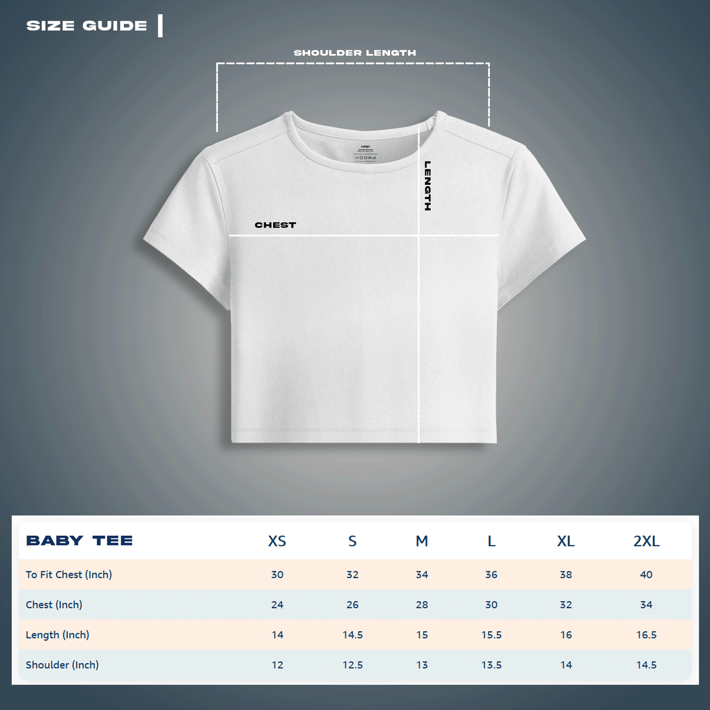 Baby Tee Size Chart Covert