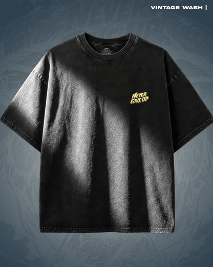 Abhimanyu : Never Give Up Vintage Wash T-shirt Covert