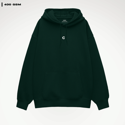 Basics Hoodie - Bottle Green Covert