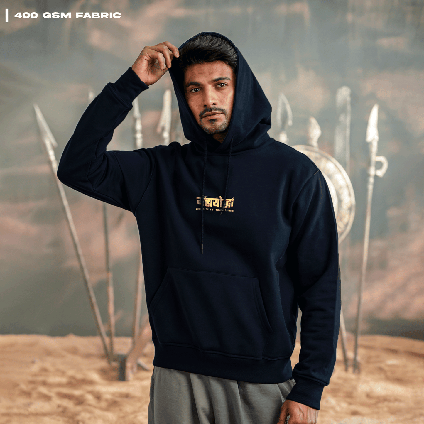 Guru Dron × Pitamaha Bhishm Oversized Hoodie Covert