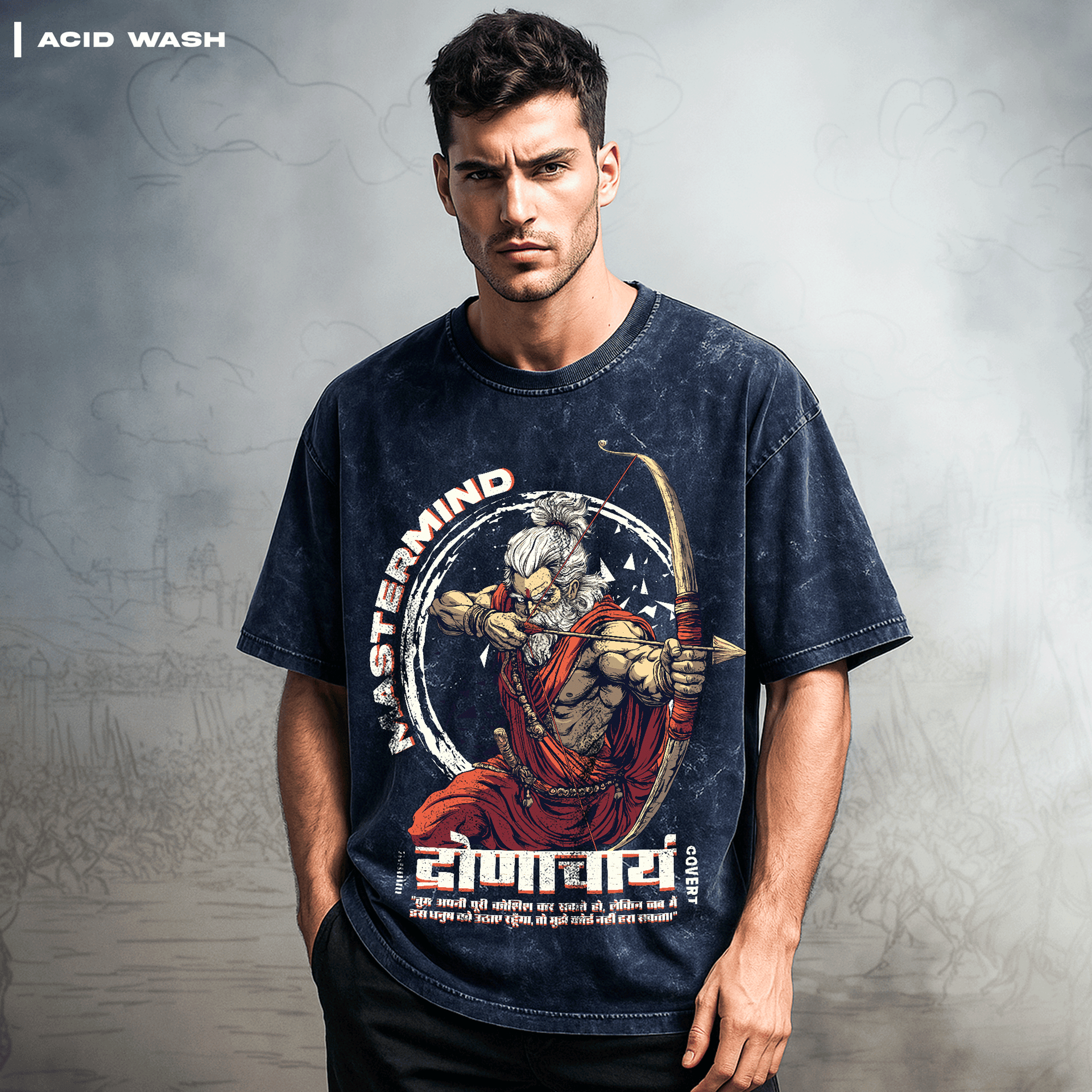 Guru Drona: The Mastermind Oversized T-shirt (Acid Wash) – Covert