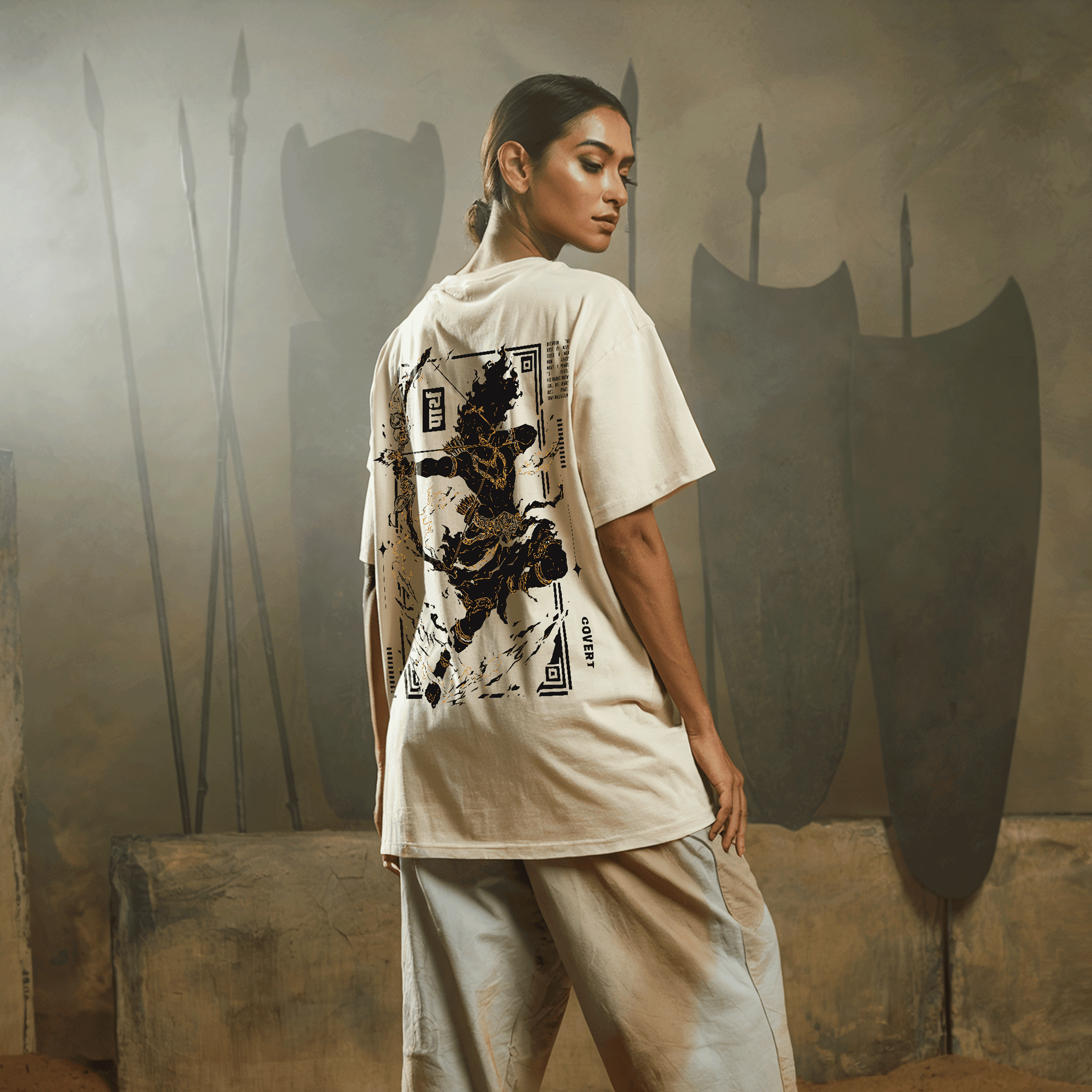 Parth: Fire and Peace Oversized T-Shirt Covert