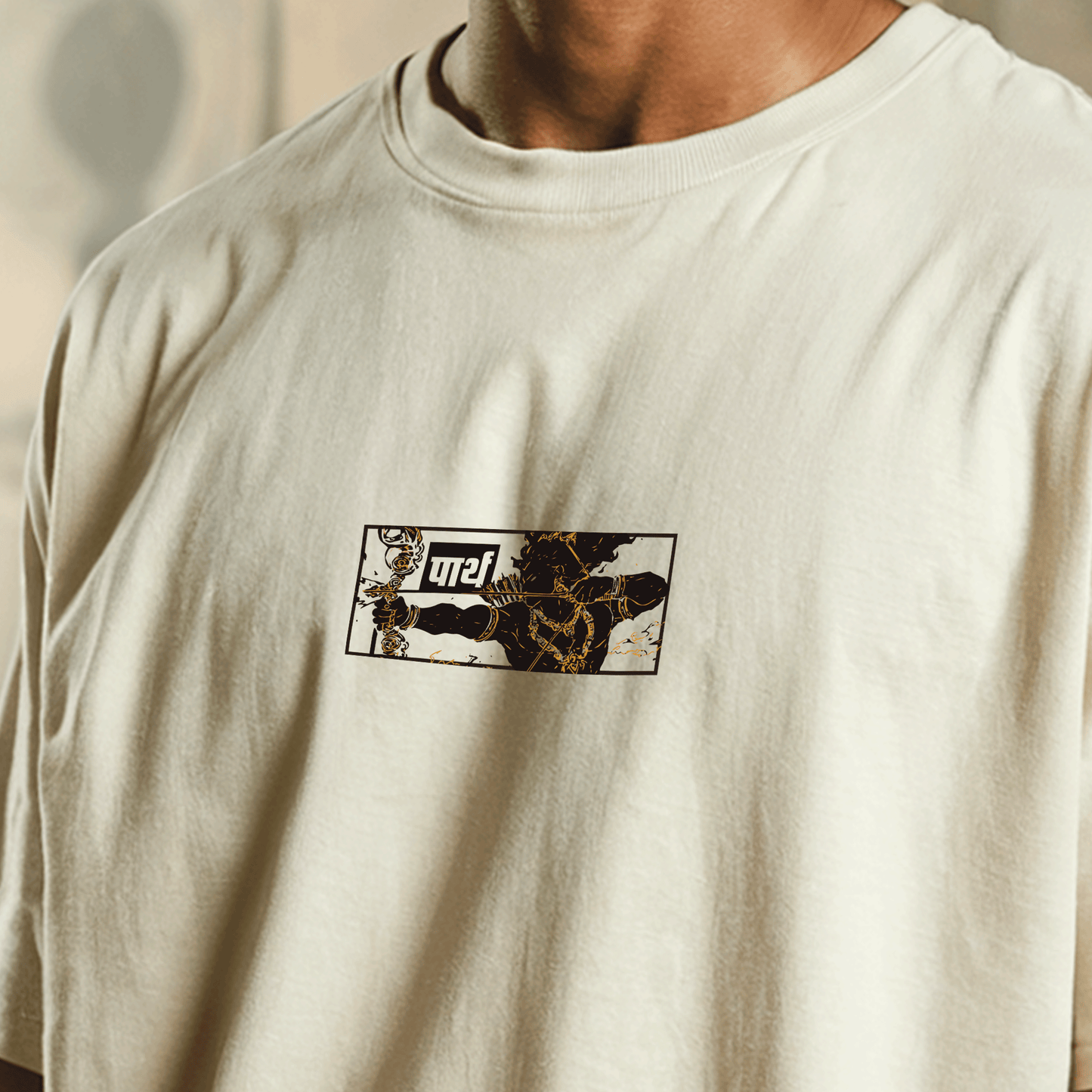 Parth: Fire and Peace Oversized T-Shirt Covert