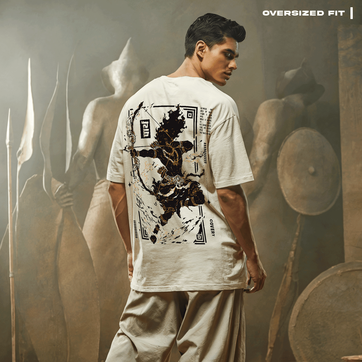 Parth: Fire and Peace Oversized T-Shirt Covert