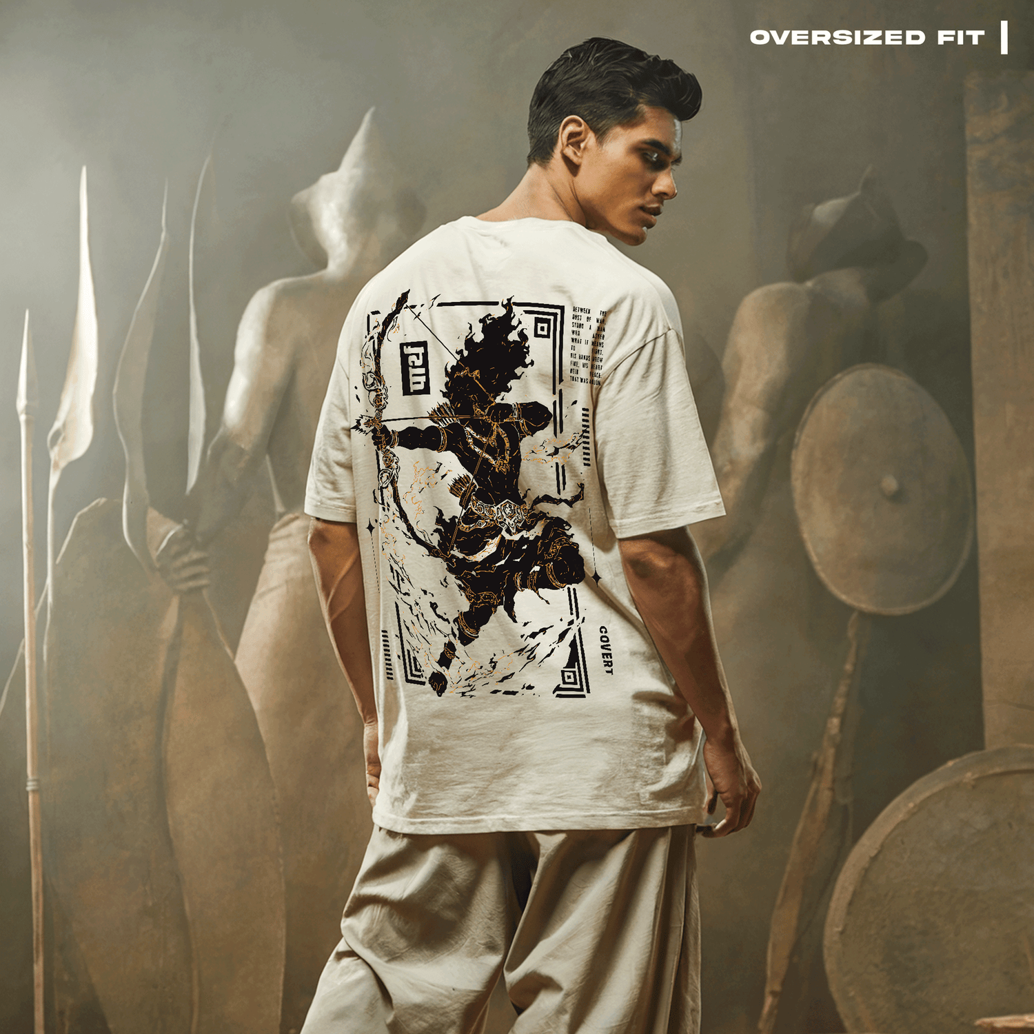 Parth: Fire and Peace Oversized T-Shirt Covert