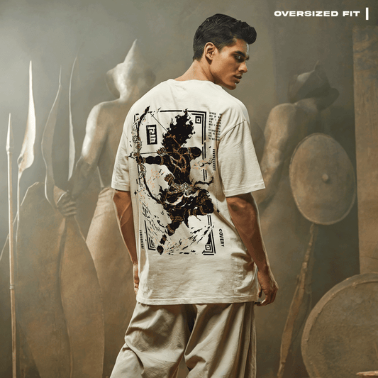 Parth: Fire and Peace Oversized T-Shirt Covert