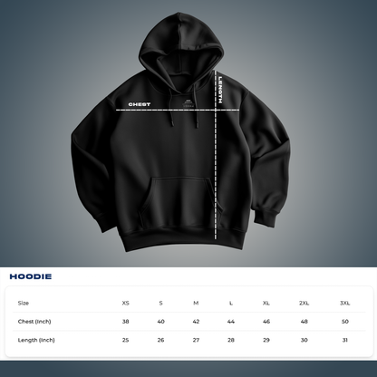 Hoodie Size Chart Covert