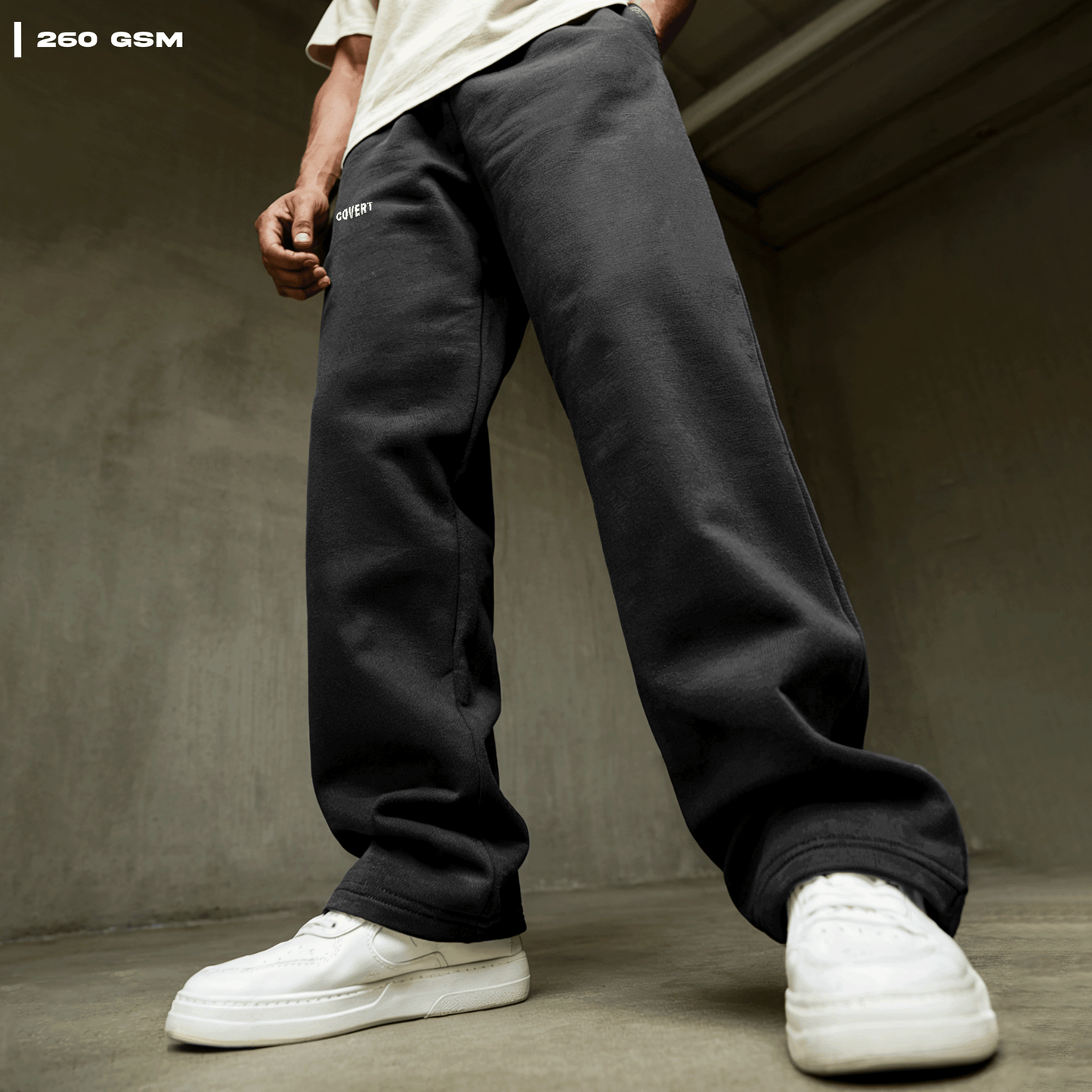 Solids: Black Korean Sweatpants Covert
