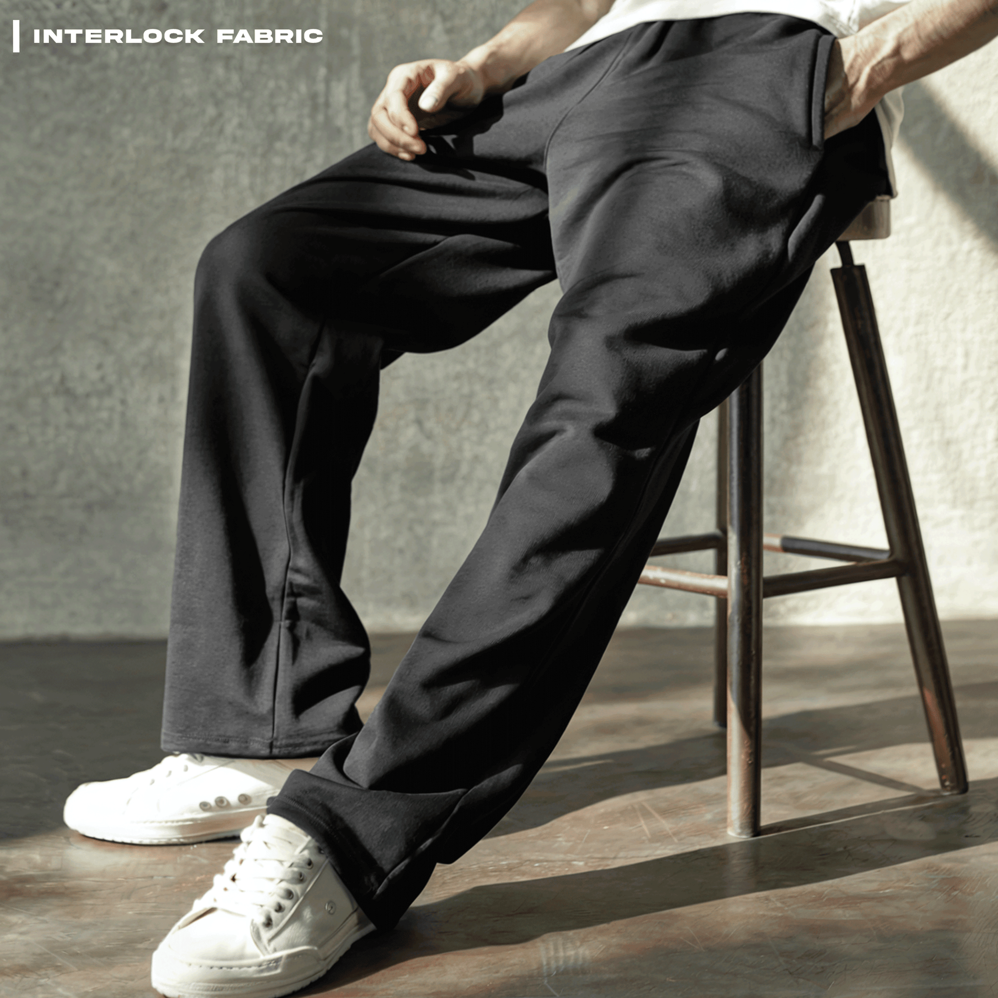 Solids: Black Korean Sweatpants Covert