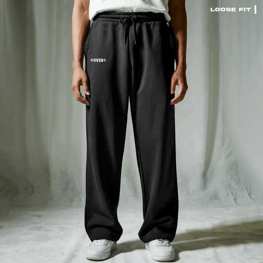 Solids: Black Korean Sweatpants Covert
