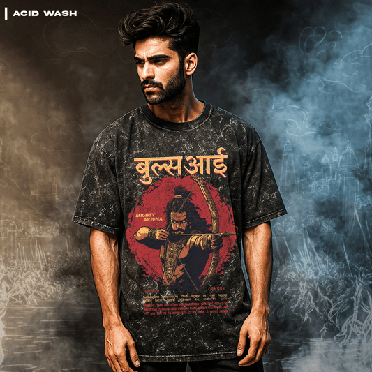The Mighty Arjuna Oversized T-shirt (Acid Wash) Covert