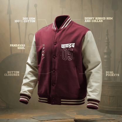 Pandavas: The Mighty Kshatriyas Varsity Jacket Covert