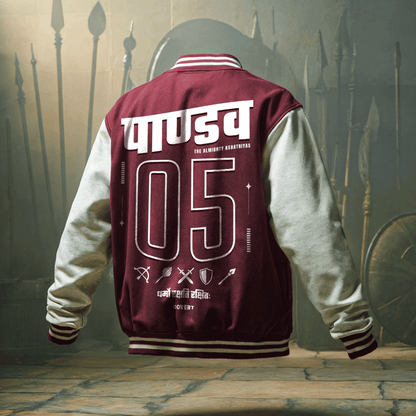 Pandavas: The Mighty Kshatriyas Varsity Jacket Covert