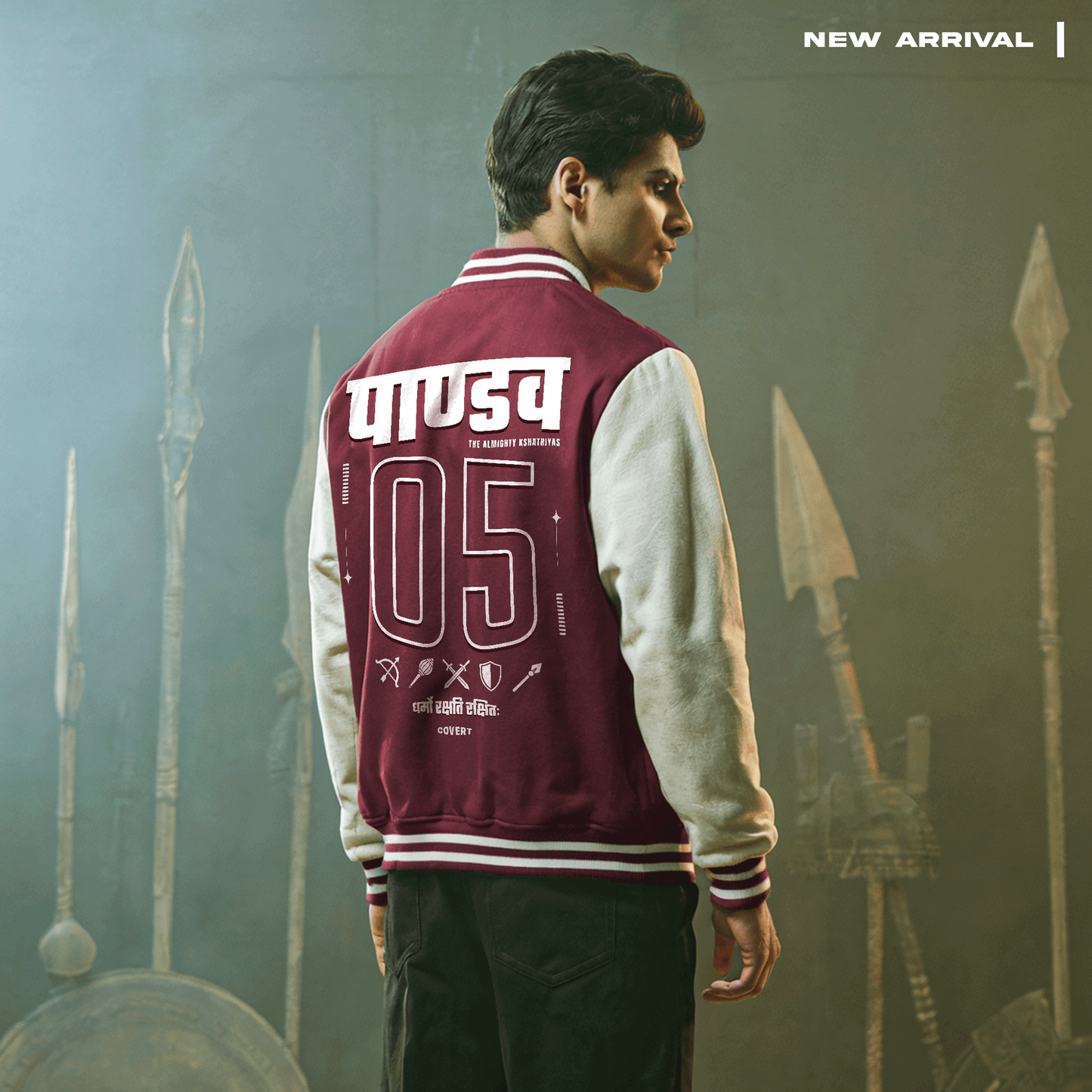 Pandavas: The Mighty Kshatriyas Varsity Jacket Covert