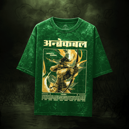 Karna: The Unbroken Warrior Oversized T-shirt (Acid Wash) Covert