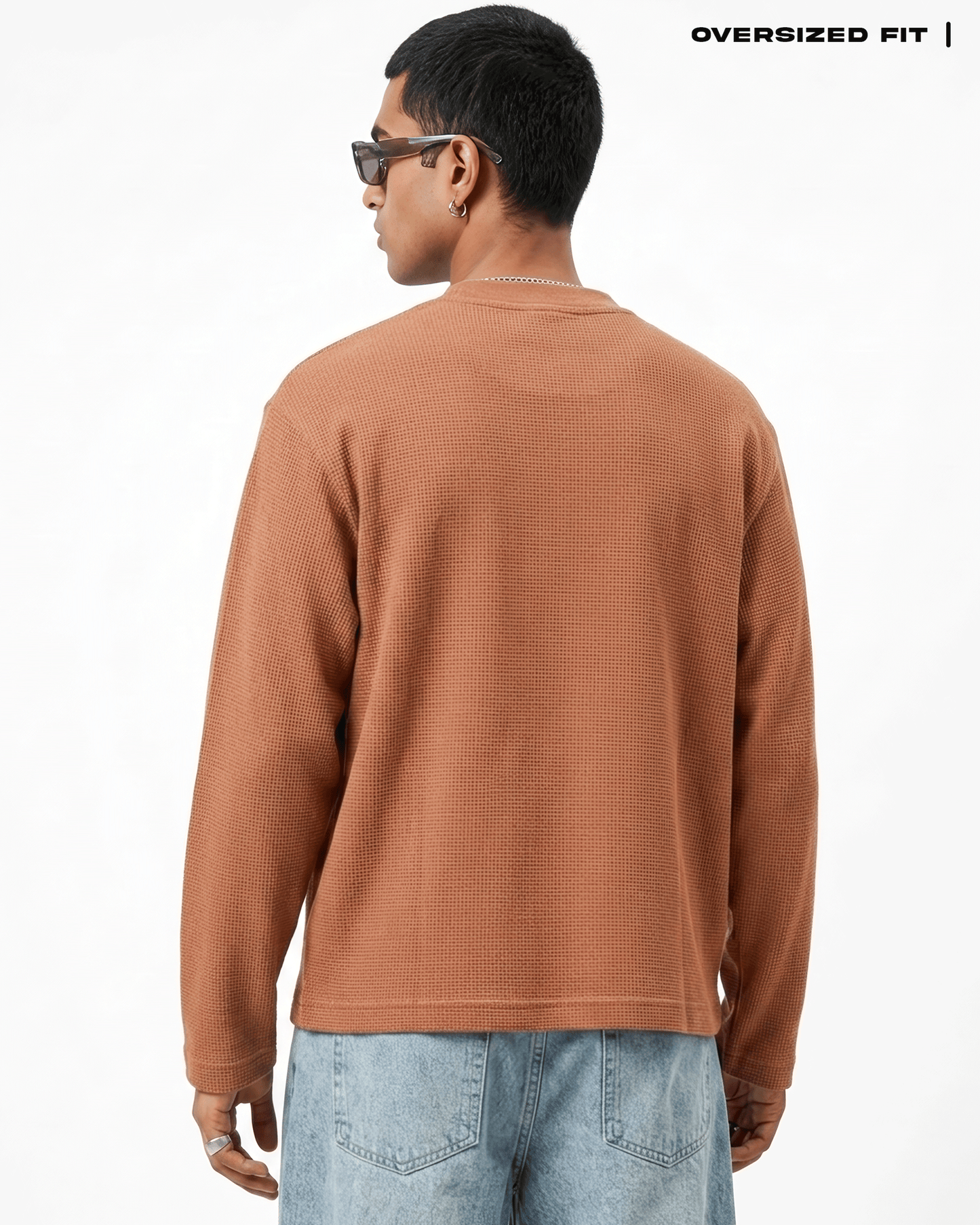 Waffle Knit Full Sleeve T-shirt Cocao Covert