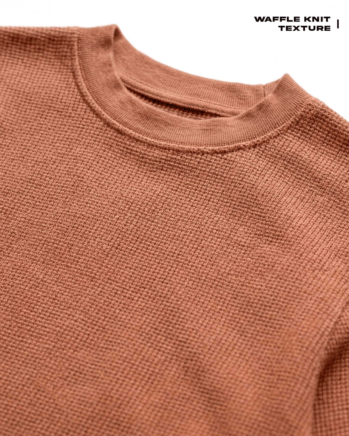 Waffle Knit Full Sleeve T-shirt Cocao Covert