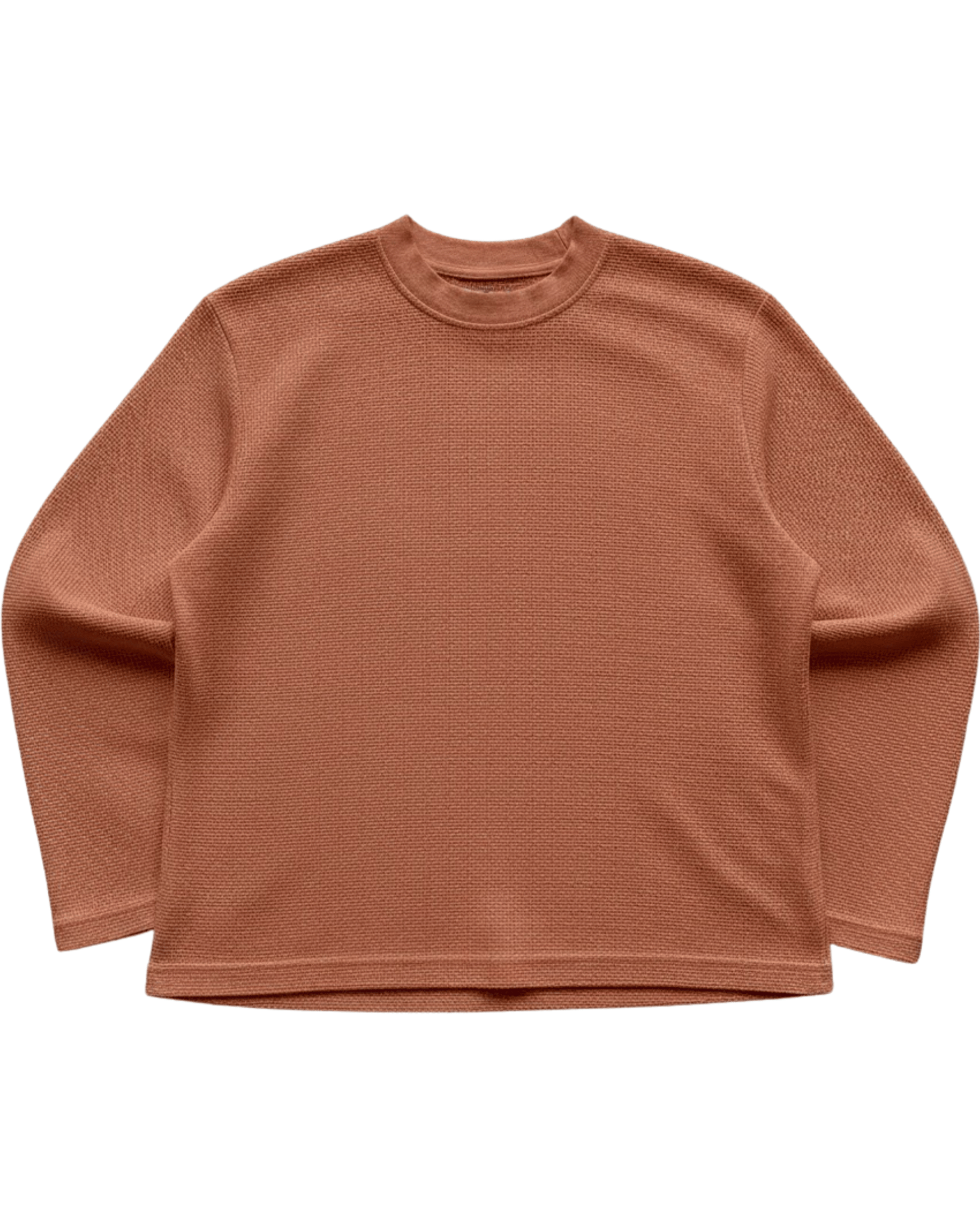 Waffle Knit Full Sleeve T-shirt Cocao Covert