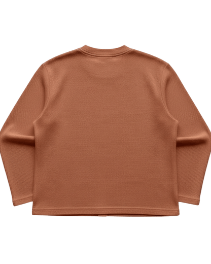 Waffle Knit Full Sleeve T-shirt Cocao Covert