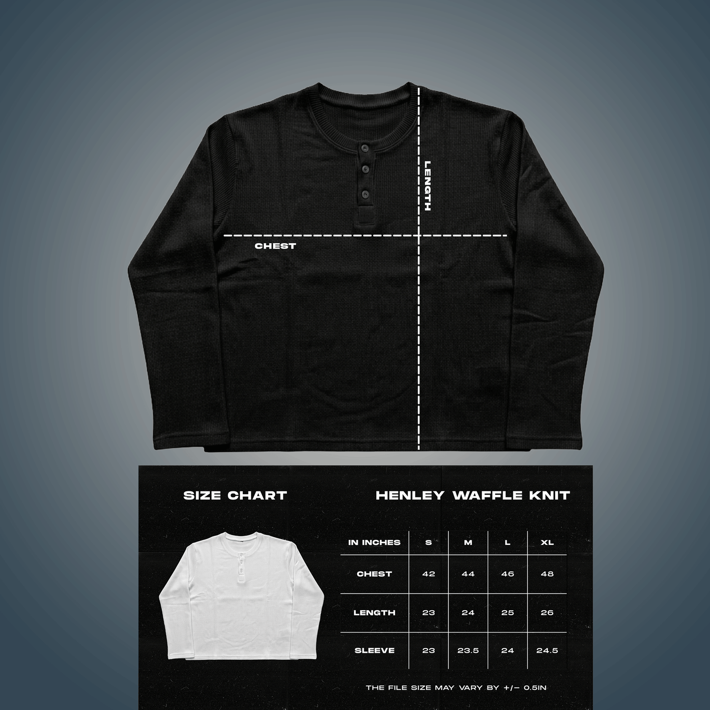 Waffle Knit Henley Full Sleeve T-shirt